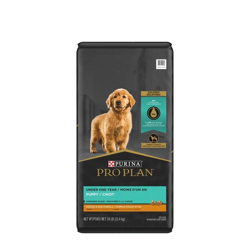 Pro Plan / Chiot / Développement / bouchées à la viande / poulet et riz