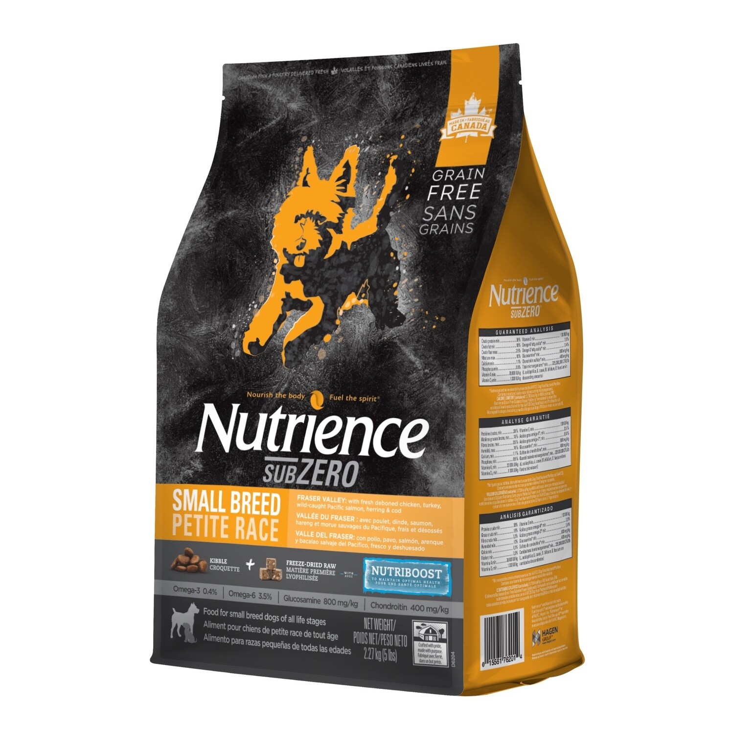 Nutrience Subzero / Chien / petite race / sans grains / Vallée du Fraser, Format: 2,27 kg (5 lb)