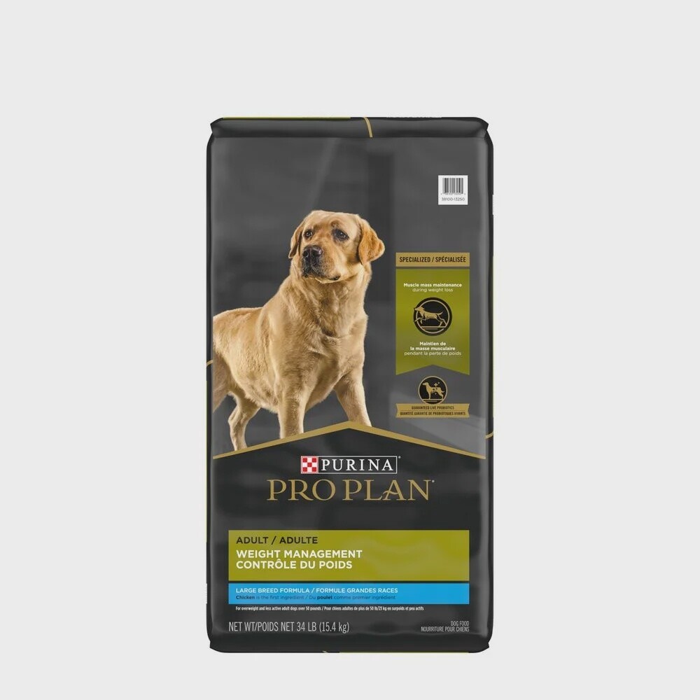 Pro Plan / Chien / Grande race / contrôle du poids / poulet et riz, Format: 15.4 kg (34 lb)