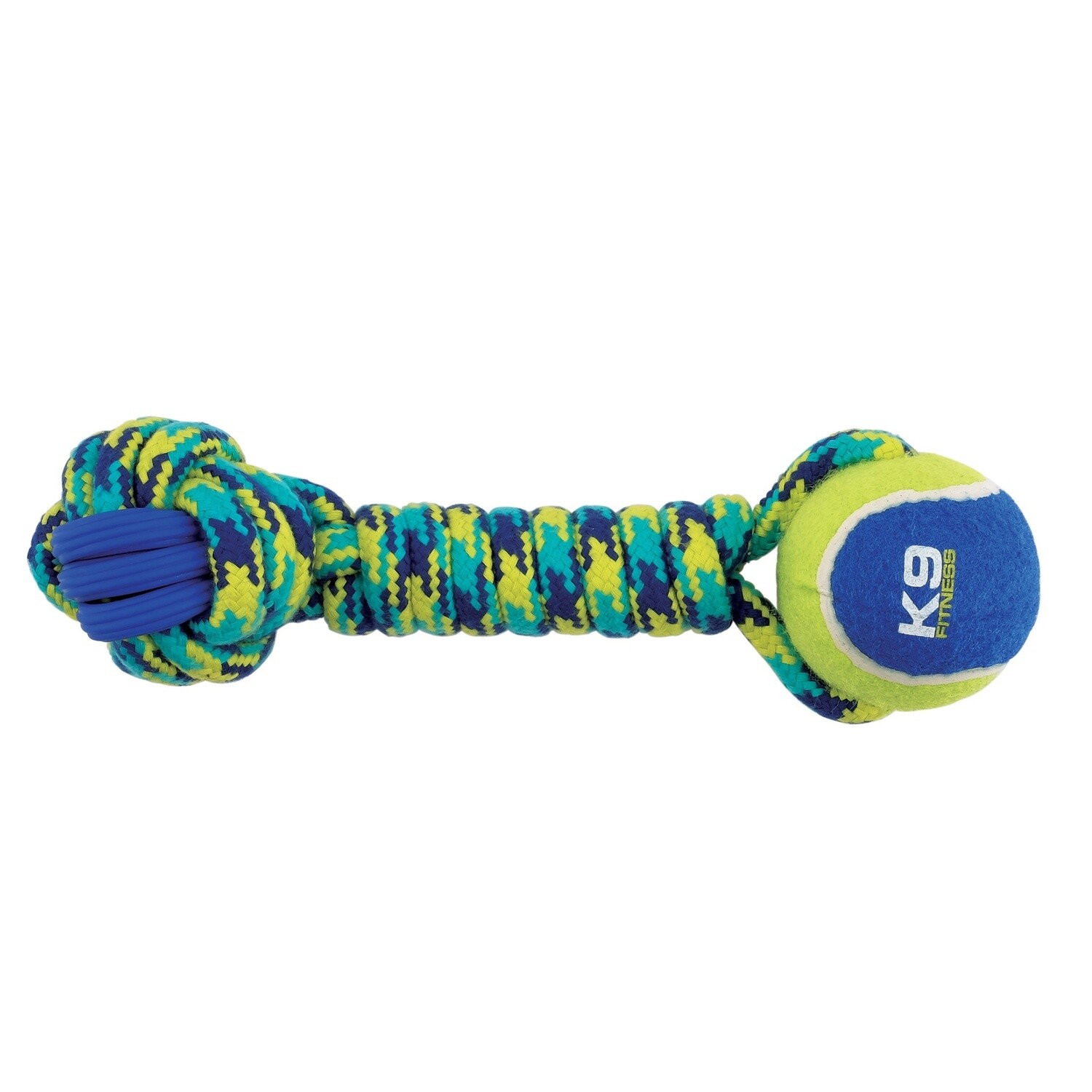 Zeus 2.0 / Chien / haltère en corde et en TPR avec balle de tennis Fitness / 30,5 cm (12 po)