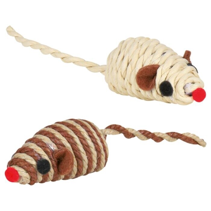 Trixie / Chat / souris fil de coton avec hochet / 2&quot;
