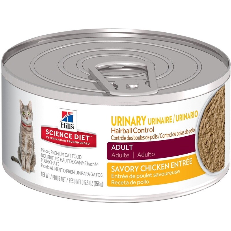 Hill&#39;s / Chat / Adulte / « Urinary Hairball Control » / Entrée de Poulet Savoureuse