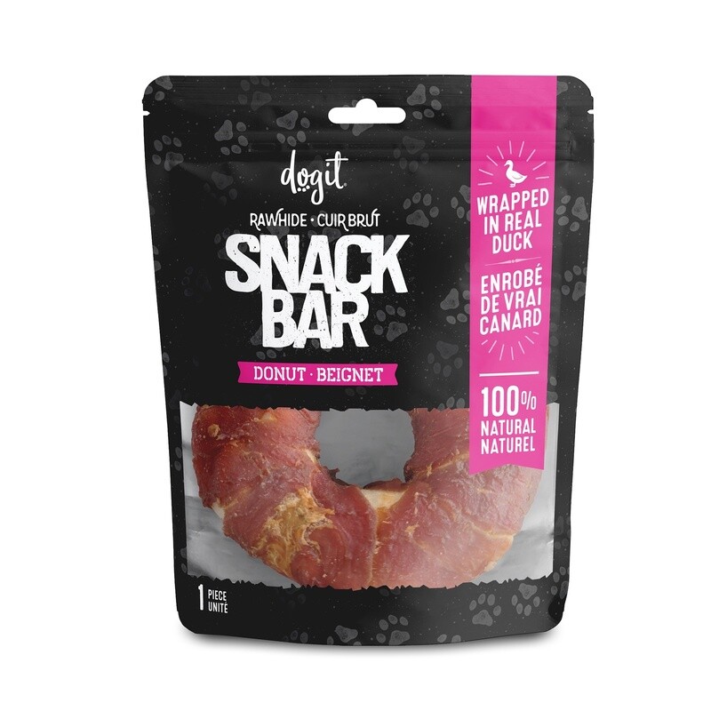 Dogit / Chien / Snack Bar / beignet de cuir brut enrobé / canard
