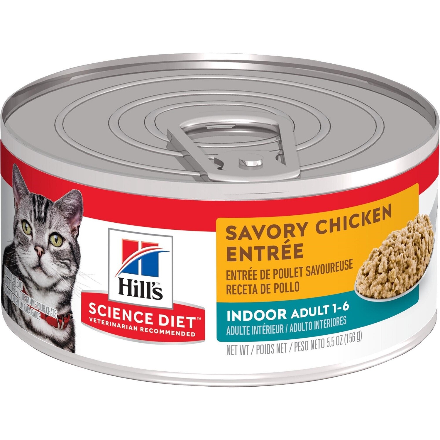 Hill&#39;s / Chat d&#39;intérieur / Adulte / Entrée de Poulet Savoureuse, Format: 156 g (5.5 oz)