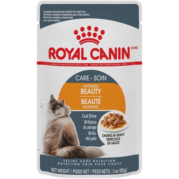 Royal Canin / Chat / beauté intense / pochette / bouchées en sauce / 85 g (3 oz)