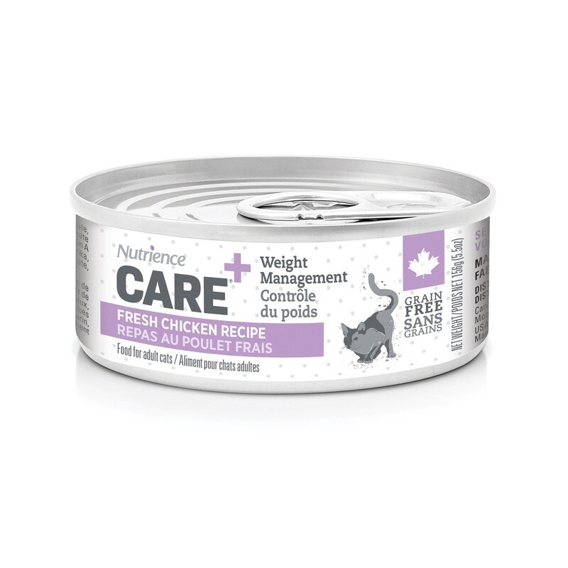 Pâté Nutrience Care Contrôle du poids pour chats, repas au poulet frais, 156 g (5,5 oz)