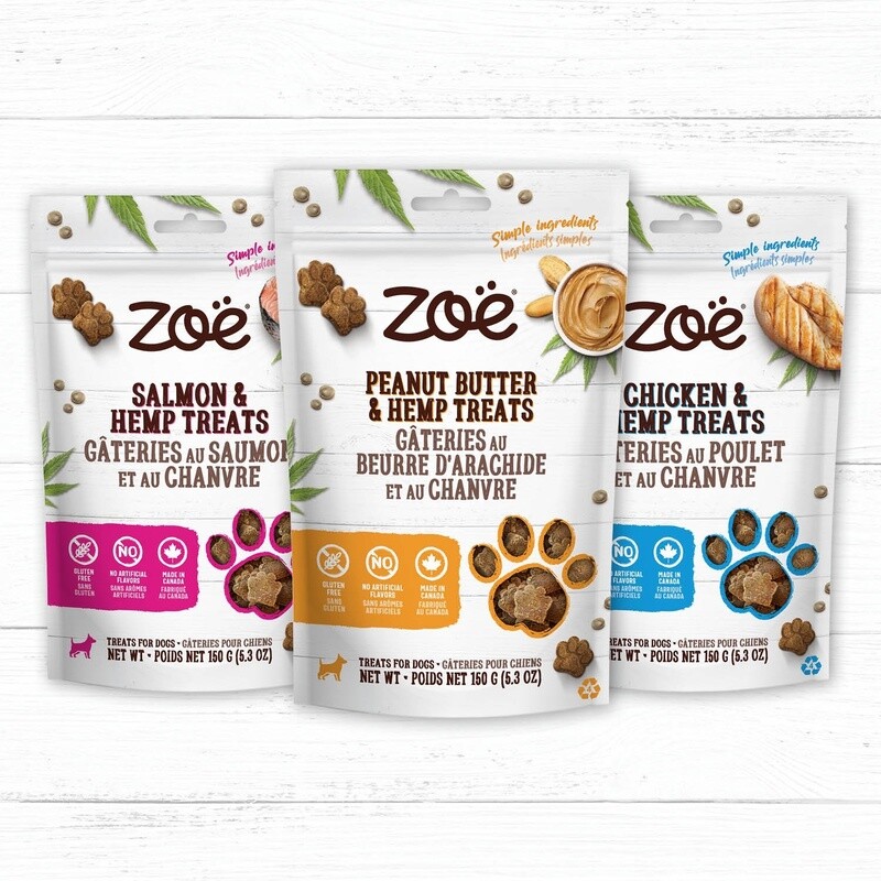 Zoë / Chien / gâteries au chanvre / 150g (5.3oz)