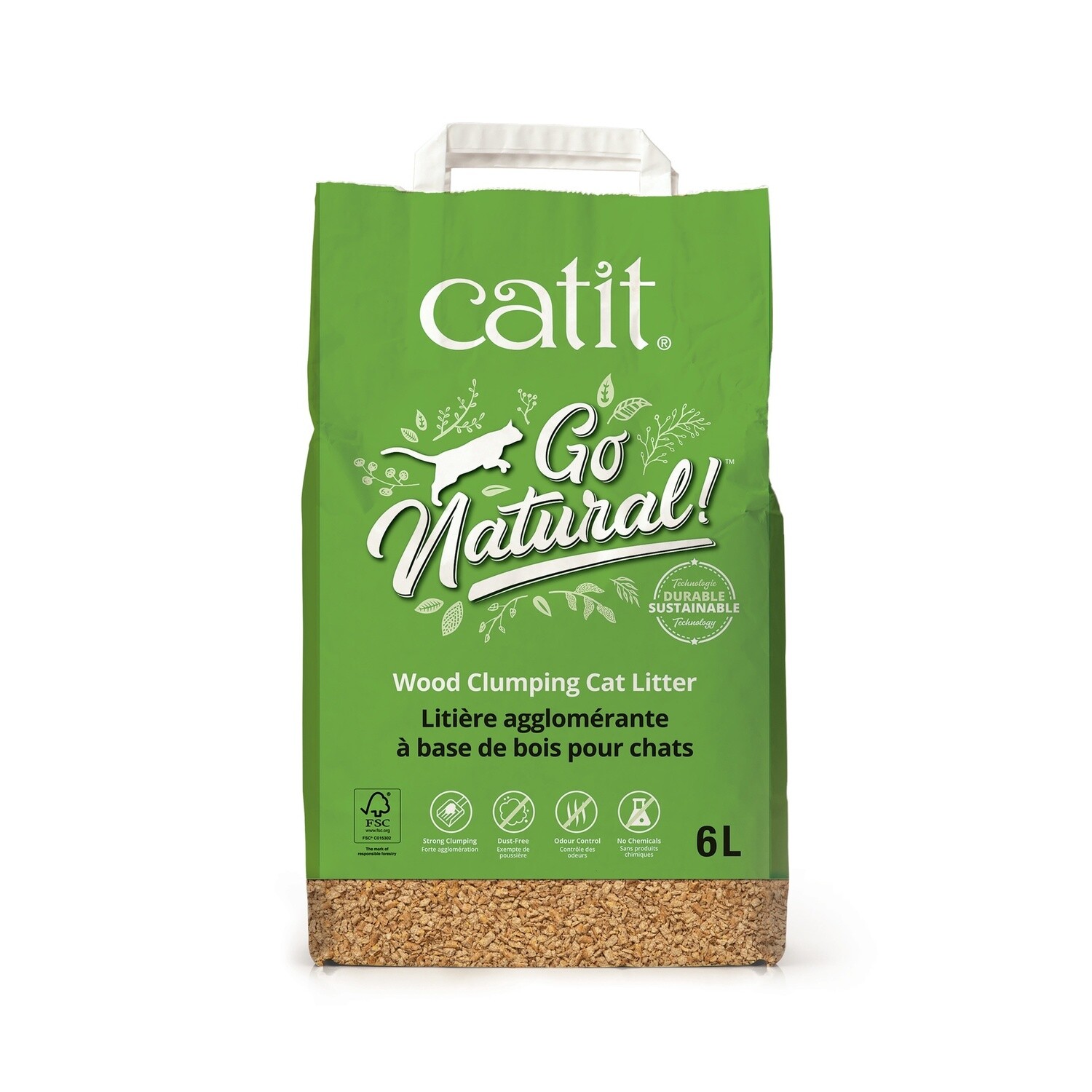 Catit / Chat / Litière de bois agglomérante Go Natural ! 6L