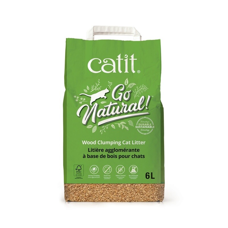 Catit / Chat / Litière de bois agglomérante Go Natural ! 6L
