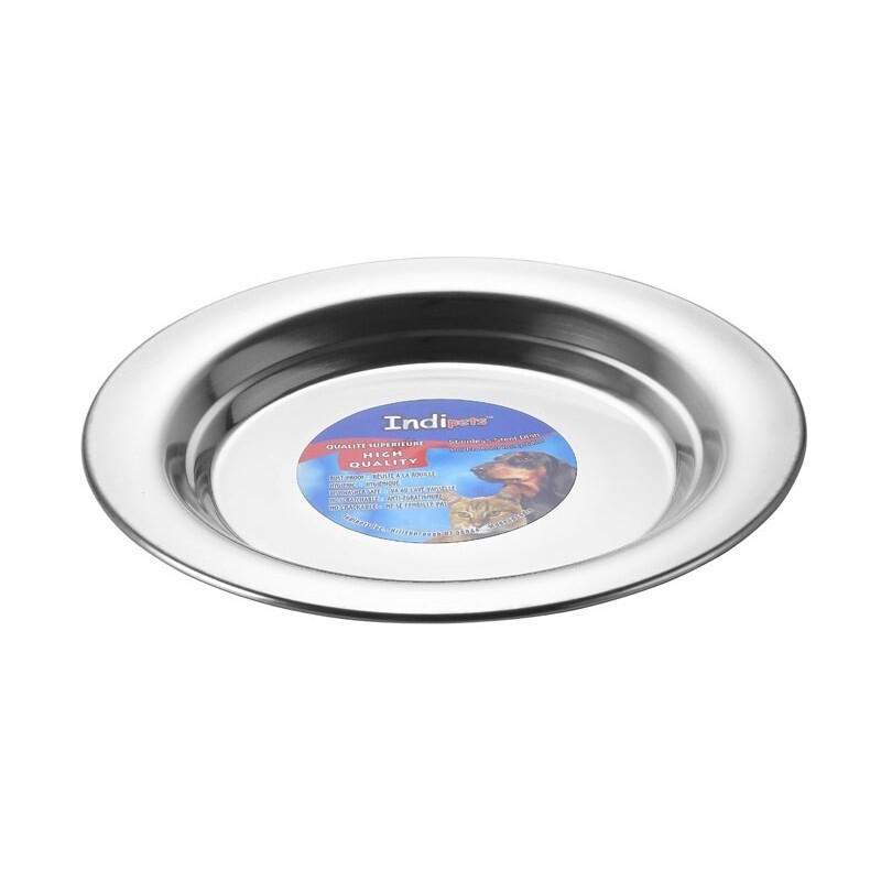 Indipets / Chien &amp; chat / Assiette antidérapante en inox 8 oz