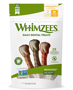 Whimzees Brushzees / Chien / Gâteries dentaires naturelles