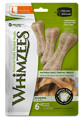 Whimzees Ricebones / Chien / Gâteries dentaires naturelles