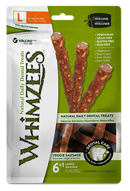 Whimzees Veggie Sausage / Chien / Gâteries dentaires naturelles