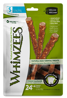 Whimzees Veggie Sausage / Chien / Gâteries dentaires naturelles, Format: S / 28 unités
