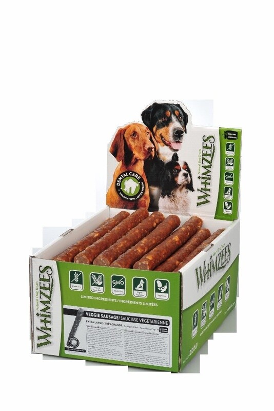 Whimzees Veggie Sausage / Chien / Gâteries dentaires naturelles végé TG, en vrac