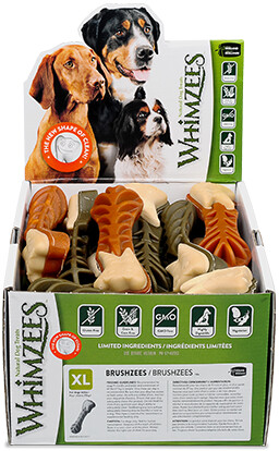 Whimzees Brushzees / Chien / Gâteries dentaires naturelles (TG), en vrac