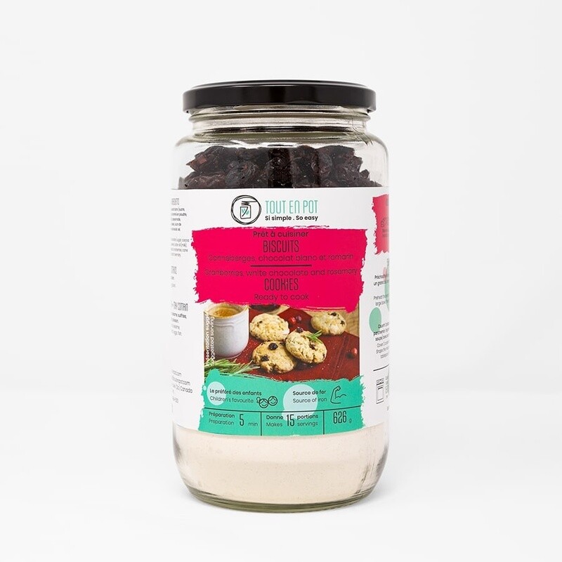 Tout en Pot / Biscuits canneberges, chocolat blanc &amp; romarin 626 g (22 oz)