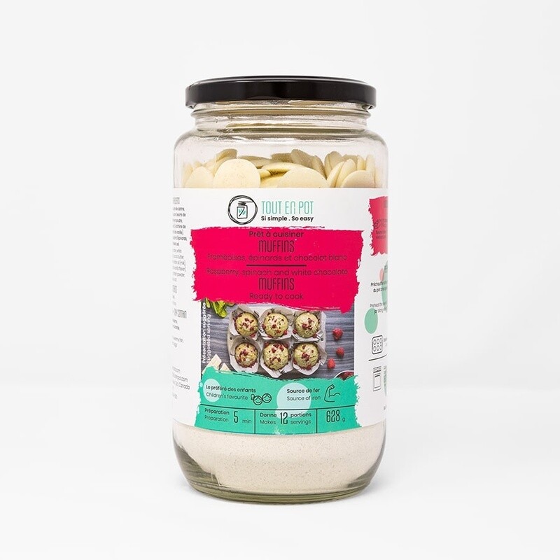 Tout en Pot / Muffins framboises, épinards &amp; chocolat blanc 628 g (22 oz)