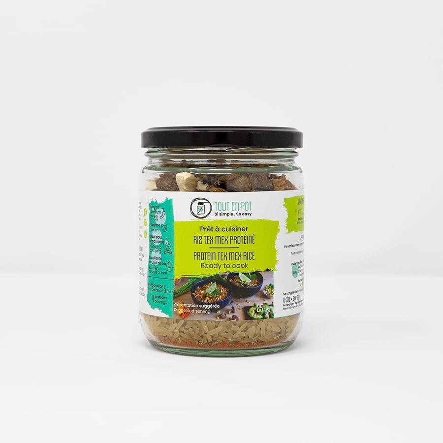 Tout en Pot / Riz Tex Mex protéiné, Format: 4 portions (251 g / 8.9 oz)