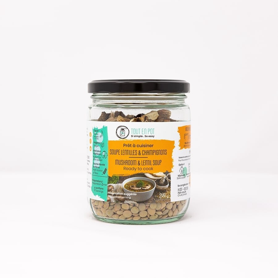 Tout en Pot / Soupe aux lentilles &amp; champignons 244 g (8.6 oz)