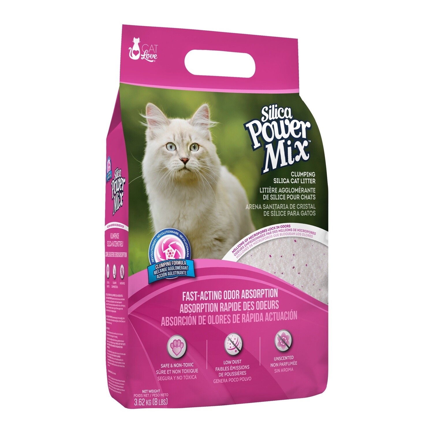 Cat Love / Litière agglomérante de silice Power Mix / 3,62 kg (8 lb)