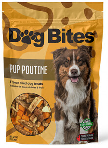 Dog Bites / Chien / Pup poutine, gâteries séchées à froid / 220g