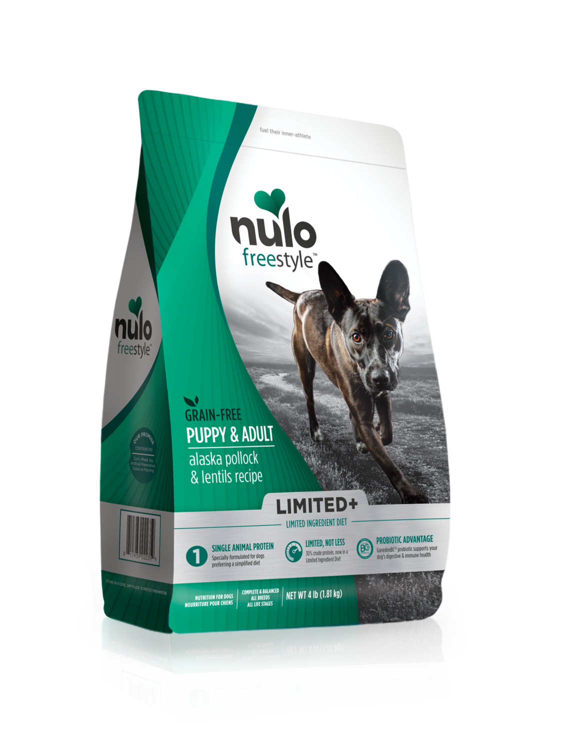 Nulo / Chiot et Adulte / FreeStyle Limited+ / Goberge d&#39;Alaska et lentilles, Format: 4lb