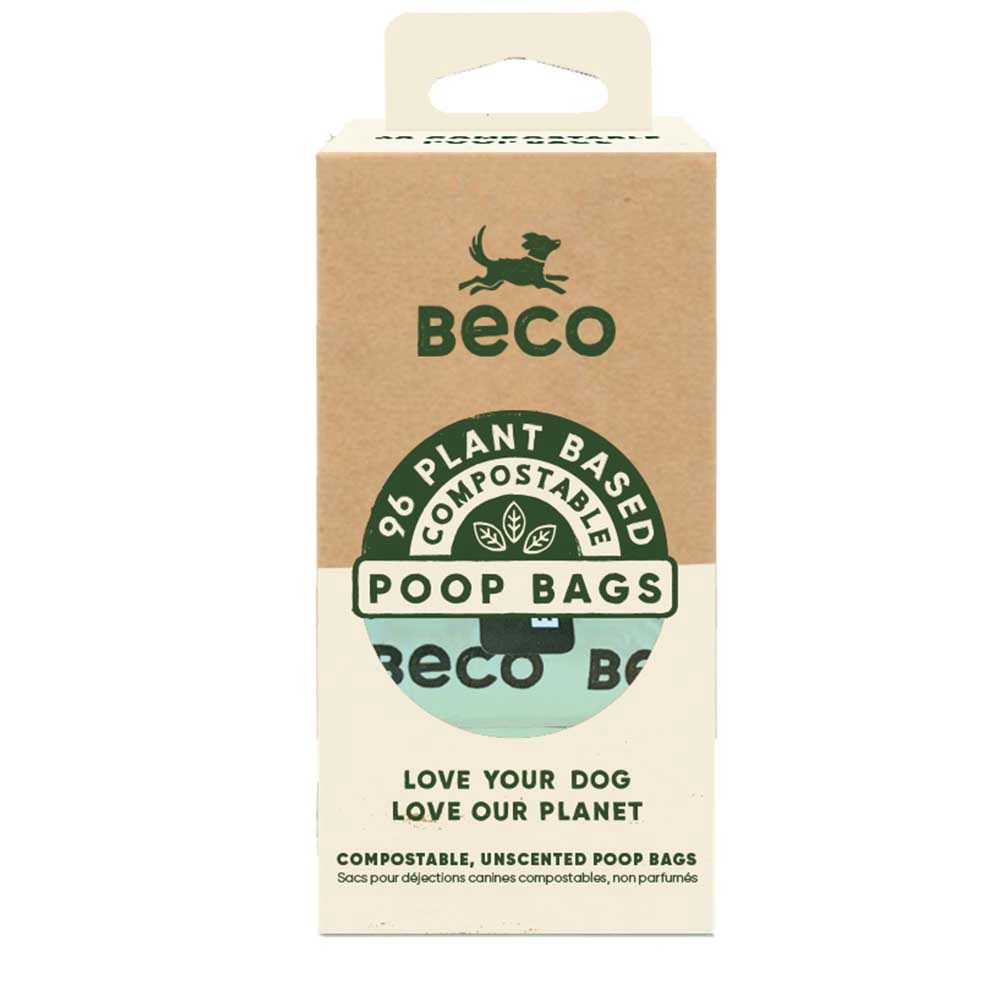 Beco / Sacs à déjections compostables non-parfumés / XL / 22.5 cm x 33 cm, Quantité: 96 sacs