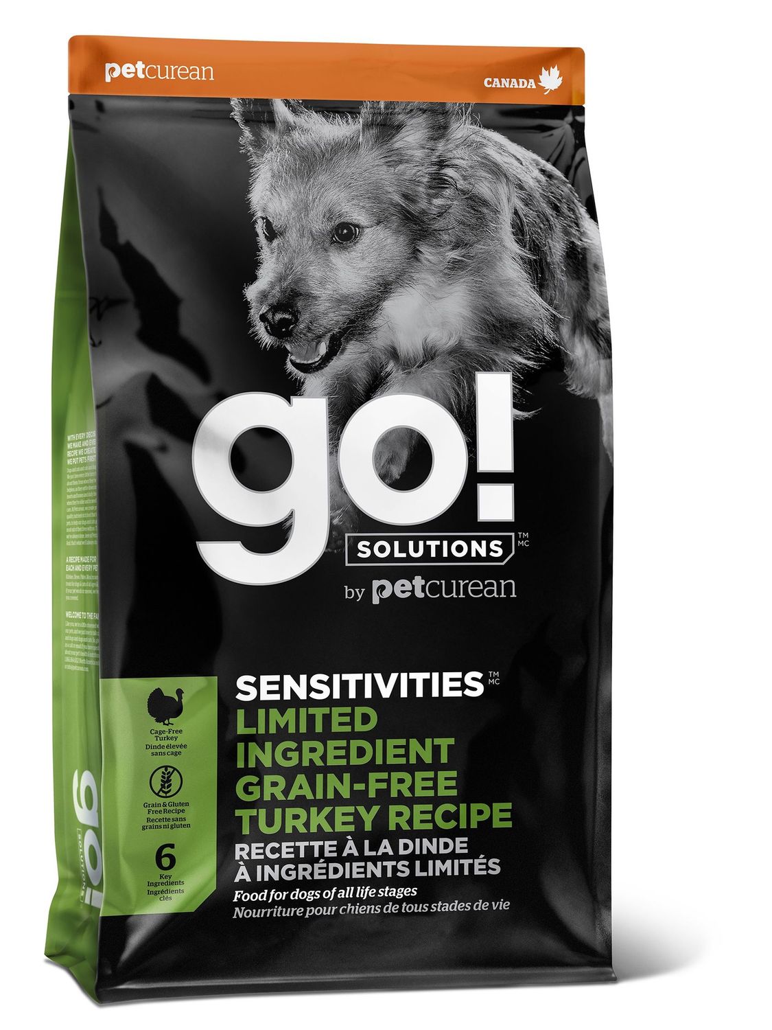 Petcurean Go! / Chien / Sensitivities, ingrédients limités, recette à la dinde