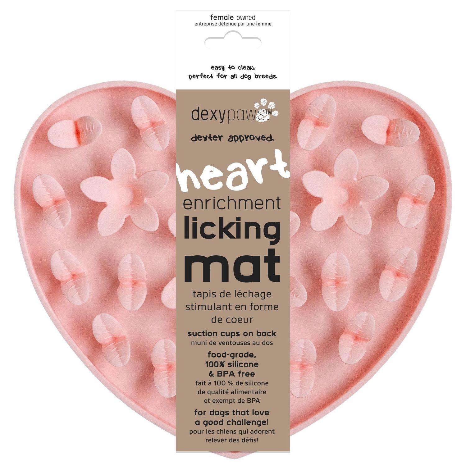 Dexypaws / Tapis De Léchage En Silicone &quot;cache-cache&quot; Coeur, Rose
