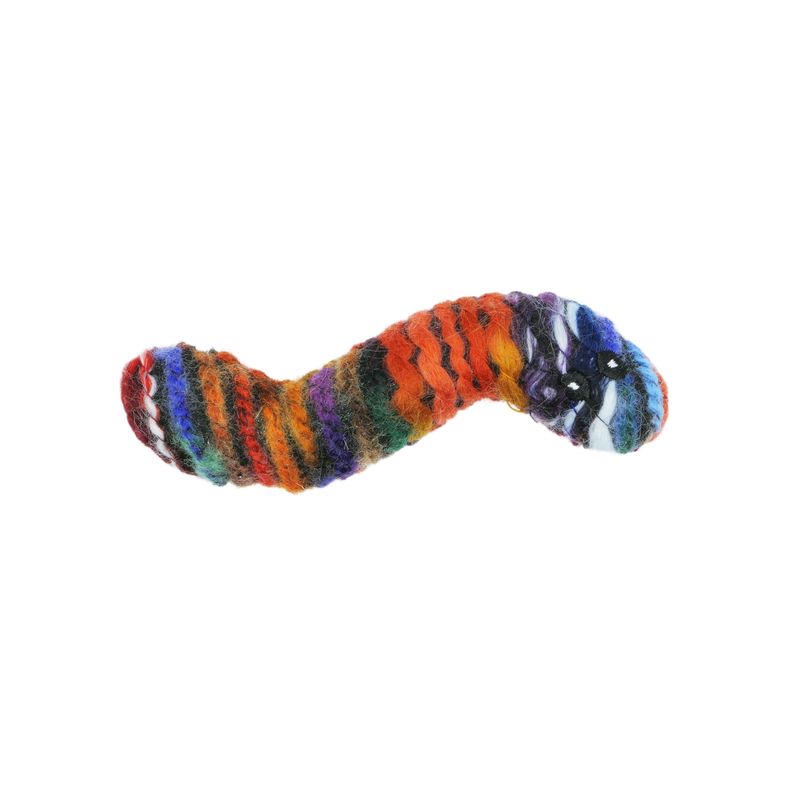 Bud&#39;z / Jouet Pour Chat, Avec Herbe à Chat - Ver En Laine, Multicolore 12.5cm