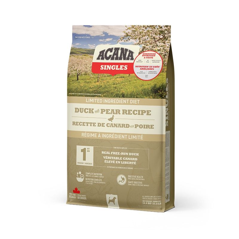 Acana / Chien / ingrédients limités, recette de canard aux poires, Format: 23.8lb / 10.8kg