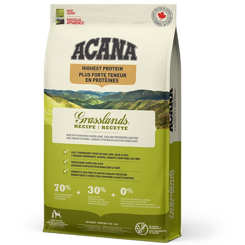 Acana / Chien / Haute teneur protéines, recette pâturage Grasslands