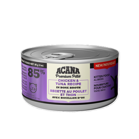 Acana / Chat / Pâté, recette au poulet et thon avec bouillon d&#39;os pour chaton