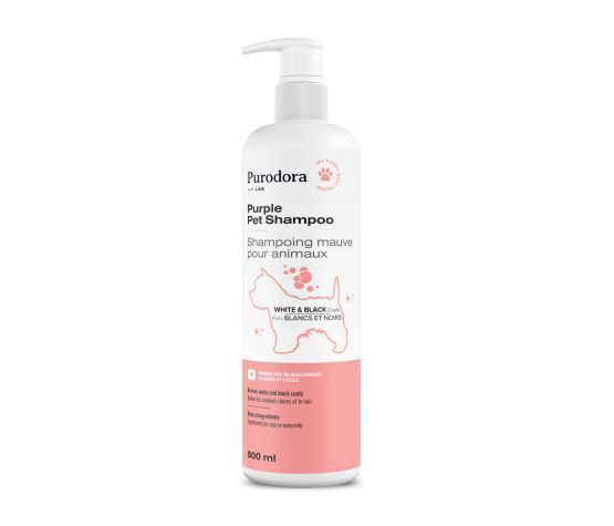 Purodora Lab / Chien / Shampoing Mauve Pour Chien à Poil Blanc Ou Noir, Format: 500 ml