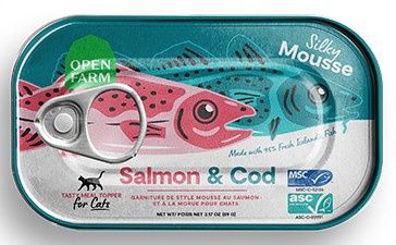 Open Farm / Chat / Silky mousse _ Garniture _ Saumon et morue / 3.17oz