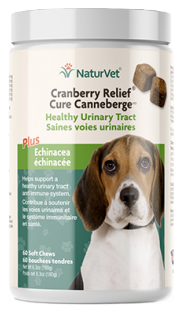 NaturVet / Chien / Cure canneberge_saines voies urinaires plus échinacée (60CT)_ bouchées tendres