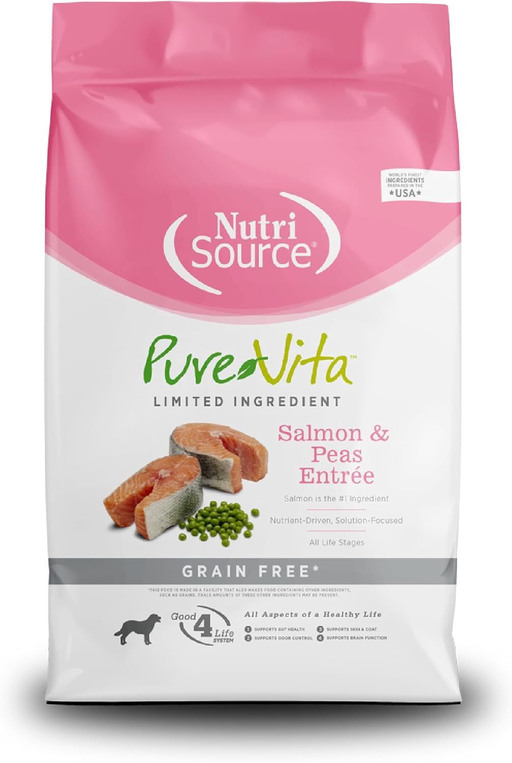 NutriSource / Chien / Sans grain / Pure-Vita _ saumon et pois, Format: 25 lb (11.34 kg)