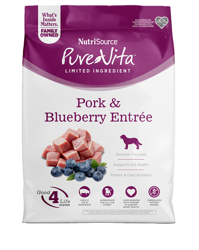 NutriSource / Chien / Sans grain / Pure-Vita _ porc et bleuets