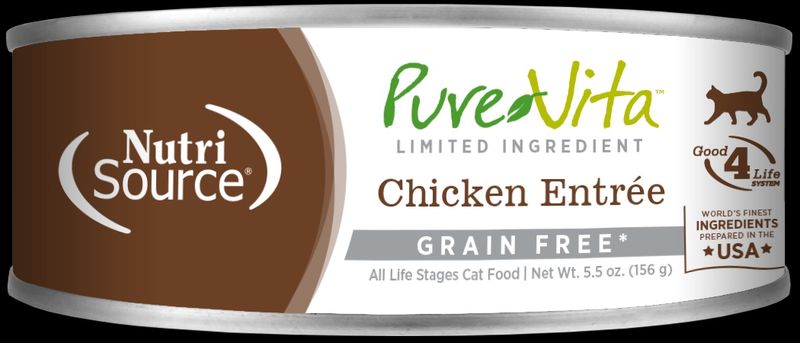 NutriSource / Chat / Pure-Vita _Sans grains_ entrée de poulet _ 156g (5.5 oz)