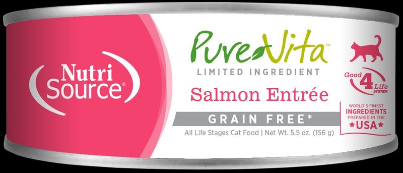 NutriSource / Chat / Pure-Vita _Sans grains_ entrée de saumon _ 156g (5.5 oz)