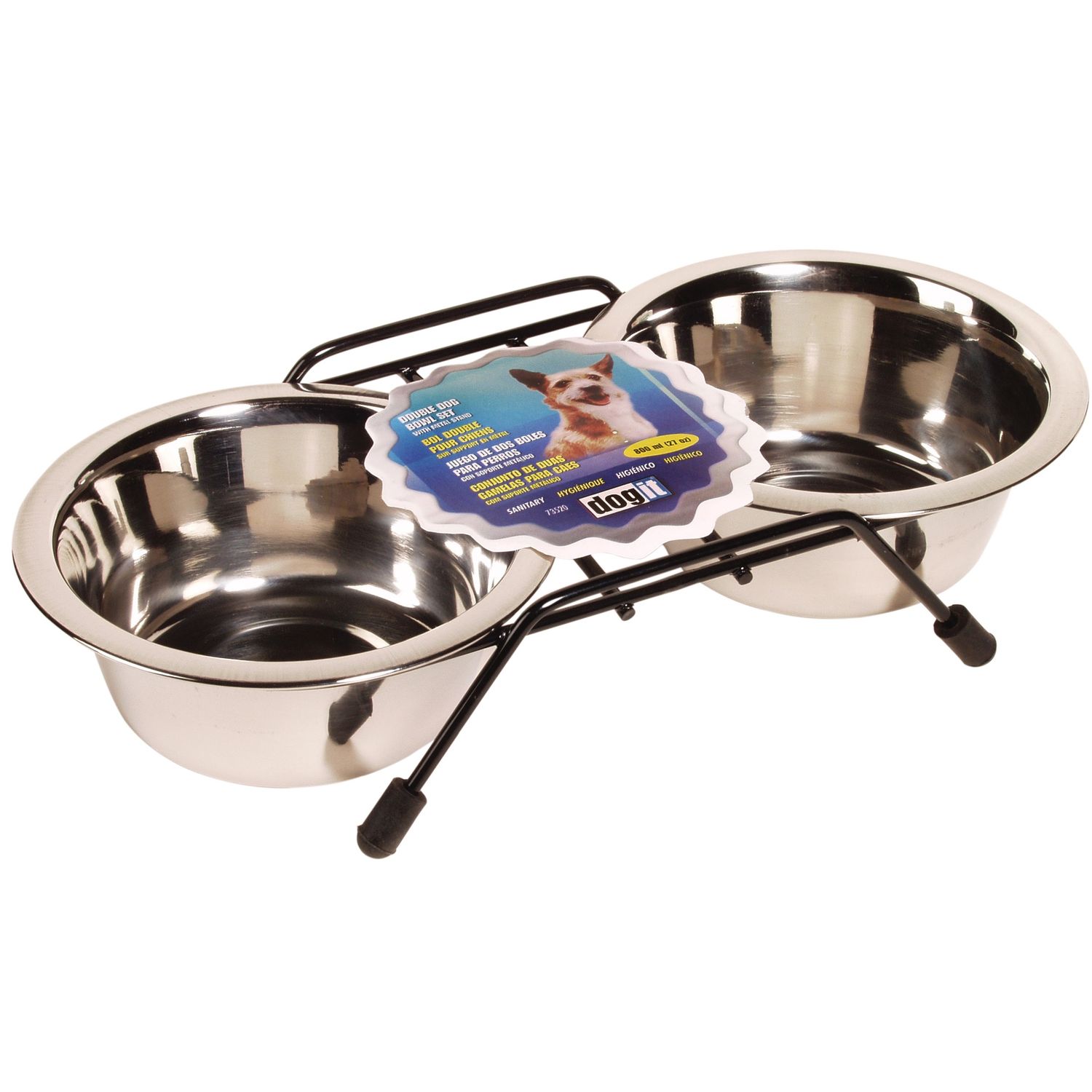 Dogit / ensemble de 2 bols en acier inoxydable, Format: Petit