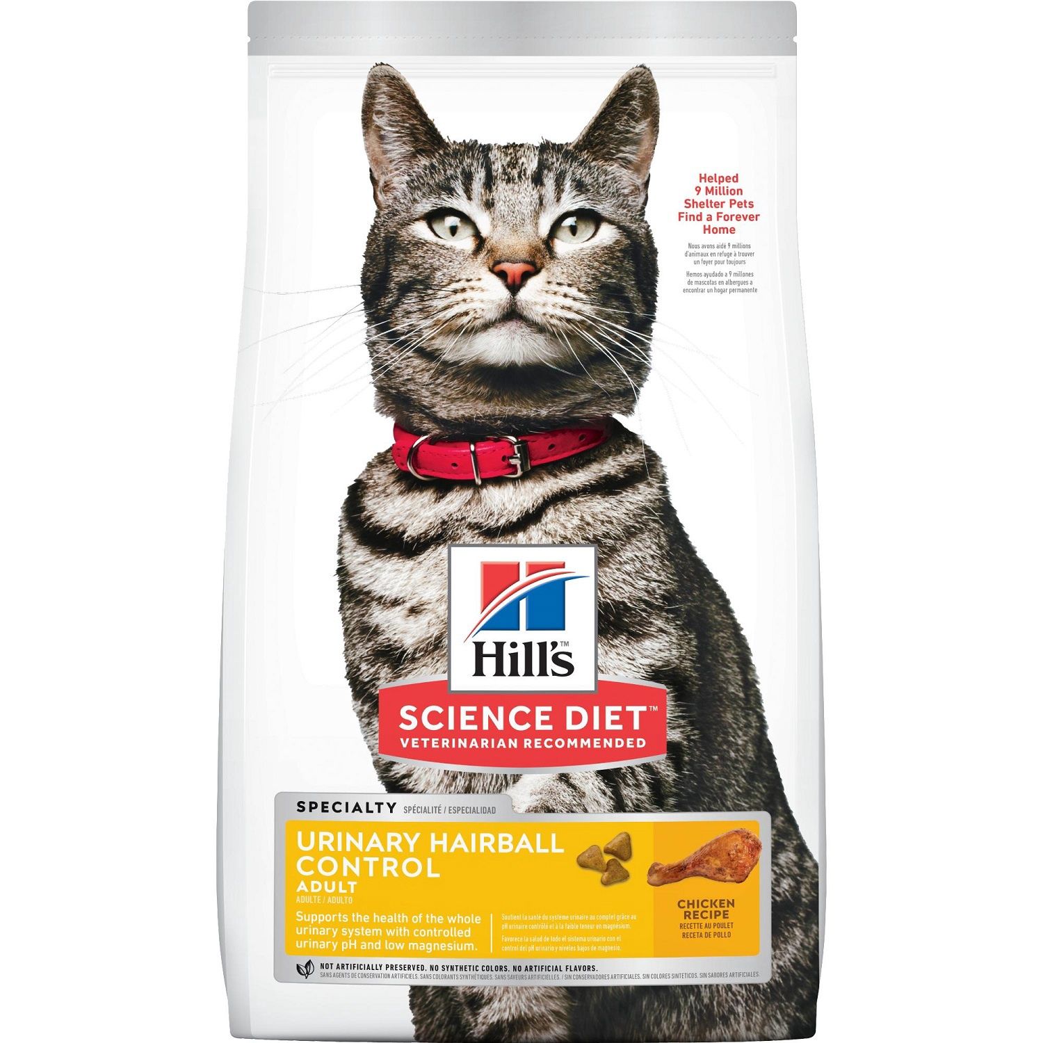 Hill's / Chat / Adulte / « Urinary Hairball Control », Format: 1.58 kg (3.5 lb)