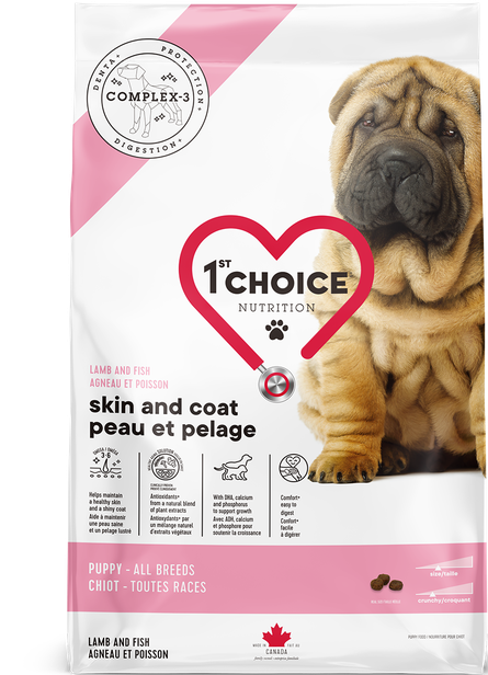 1st Choice / Chiot / peau &amp; pelage / agneau &amp; poisson, Format: 2 kg (4.4 lb)