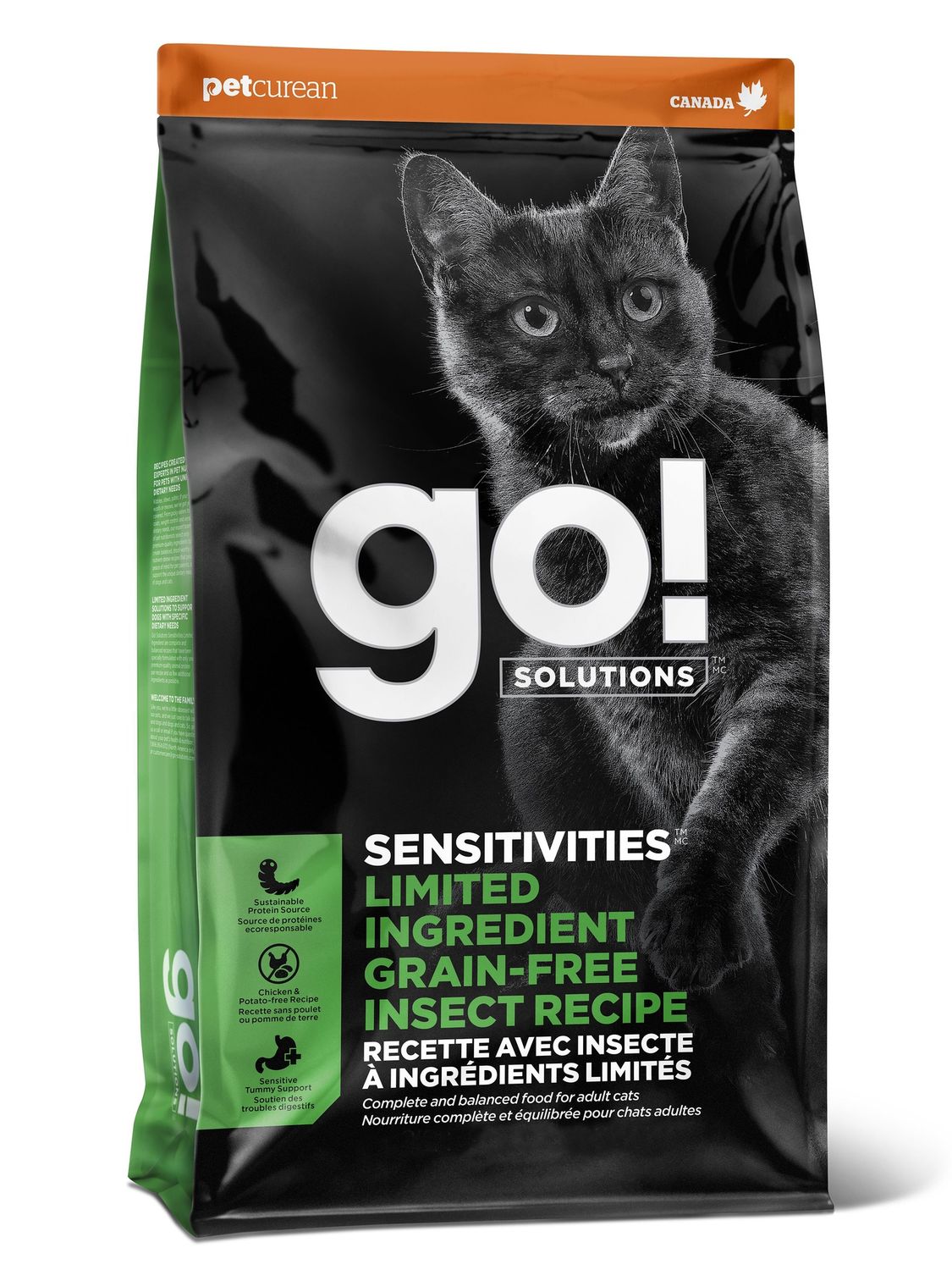 Petcurean Go! / Chat / Sensitivities, recette avec insectes, Format: 12 lb