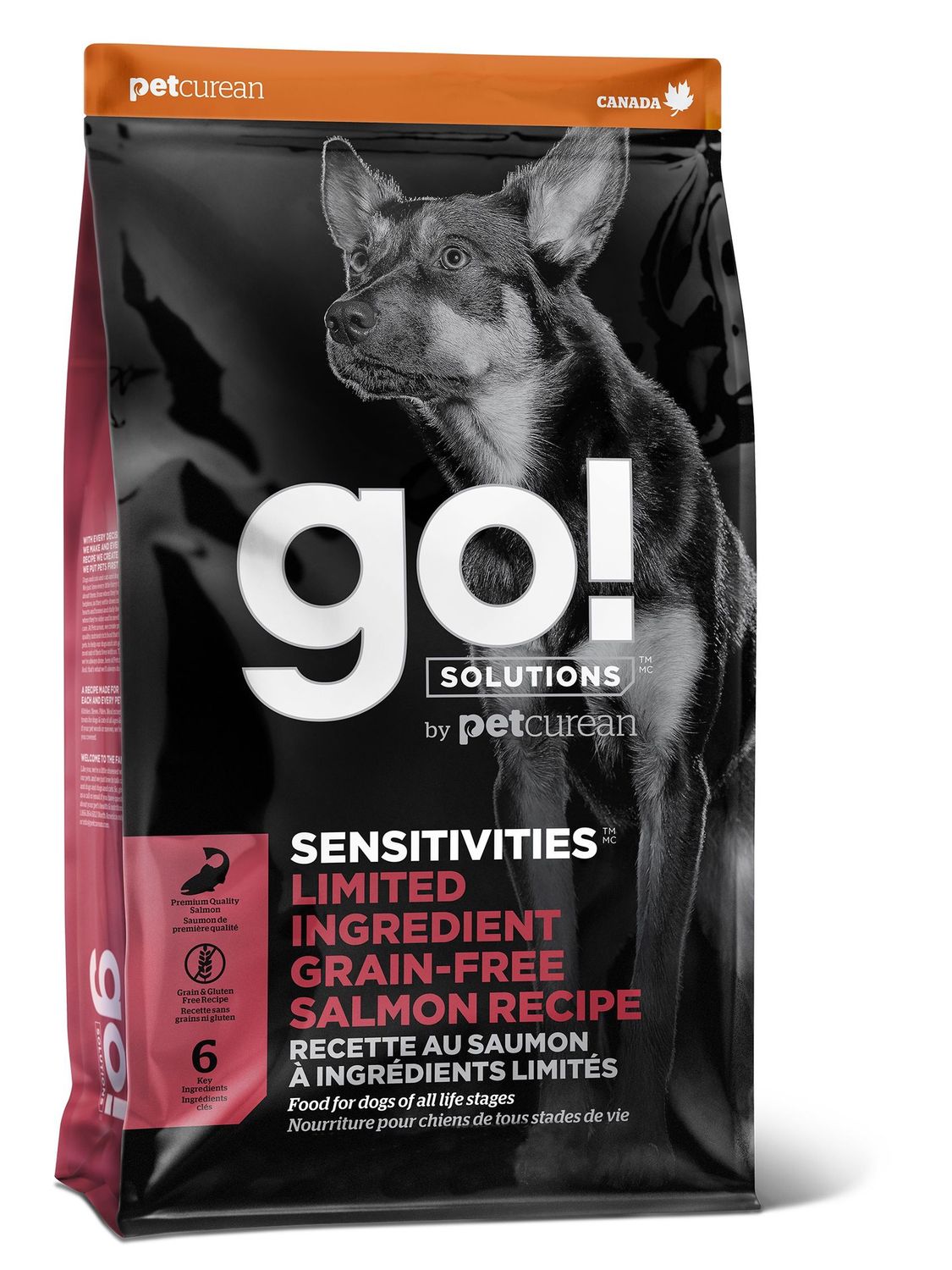 Petcurean Go! / Chien / Sensitivities Lid Sans Grains Pour Chien Saumon, Format: 22lbs