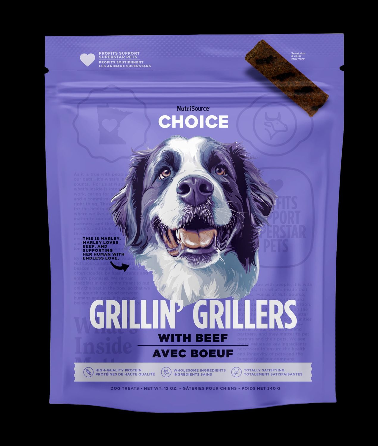 Nutri Source / Chien / Grillin' Grillers _ gâteries, Format &amp; Saveur: Bœuf (340g/12oz)