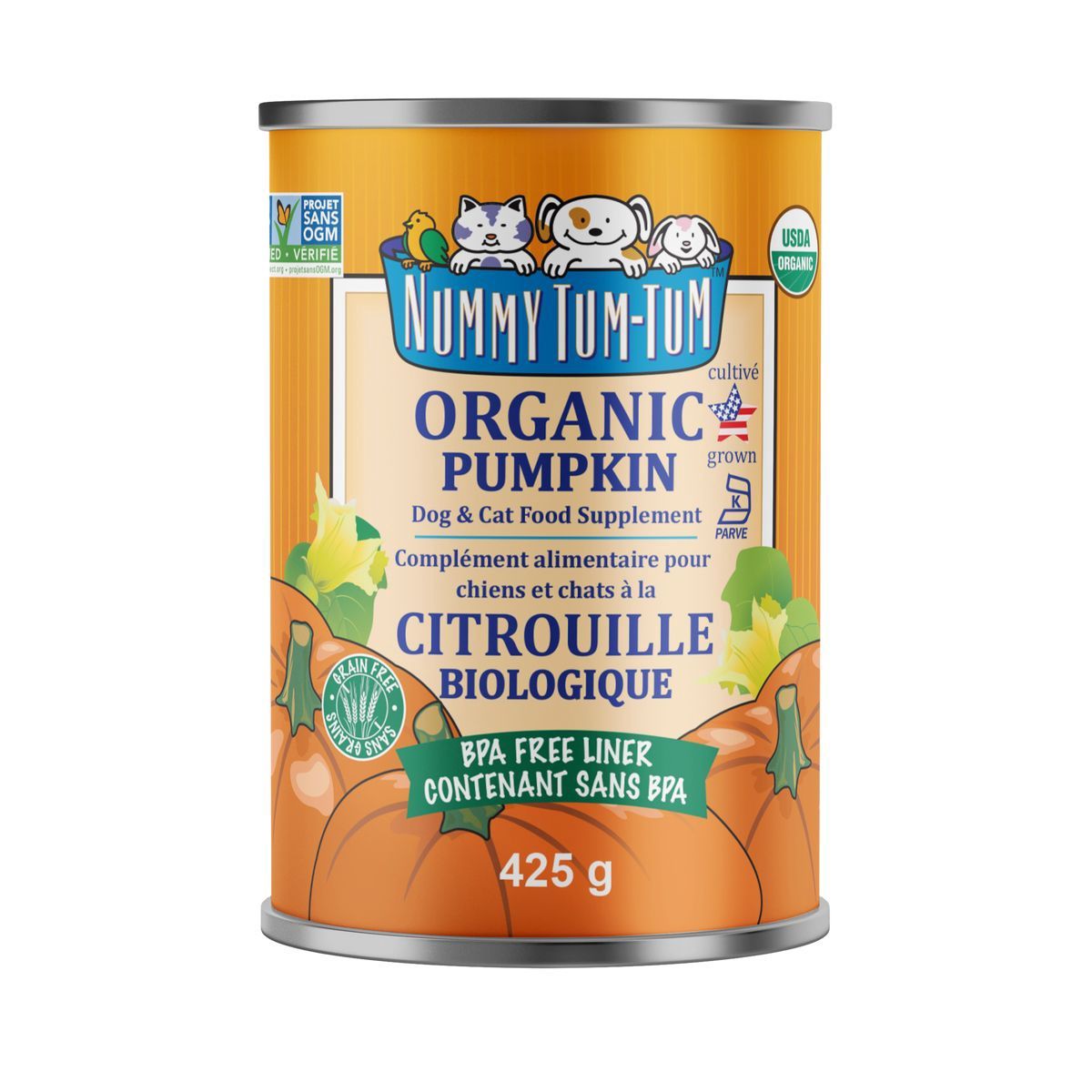 Nummy Tum-tum / Chien et chat / Complément Alimentaire _425gr, saveur: Citrouille biologique