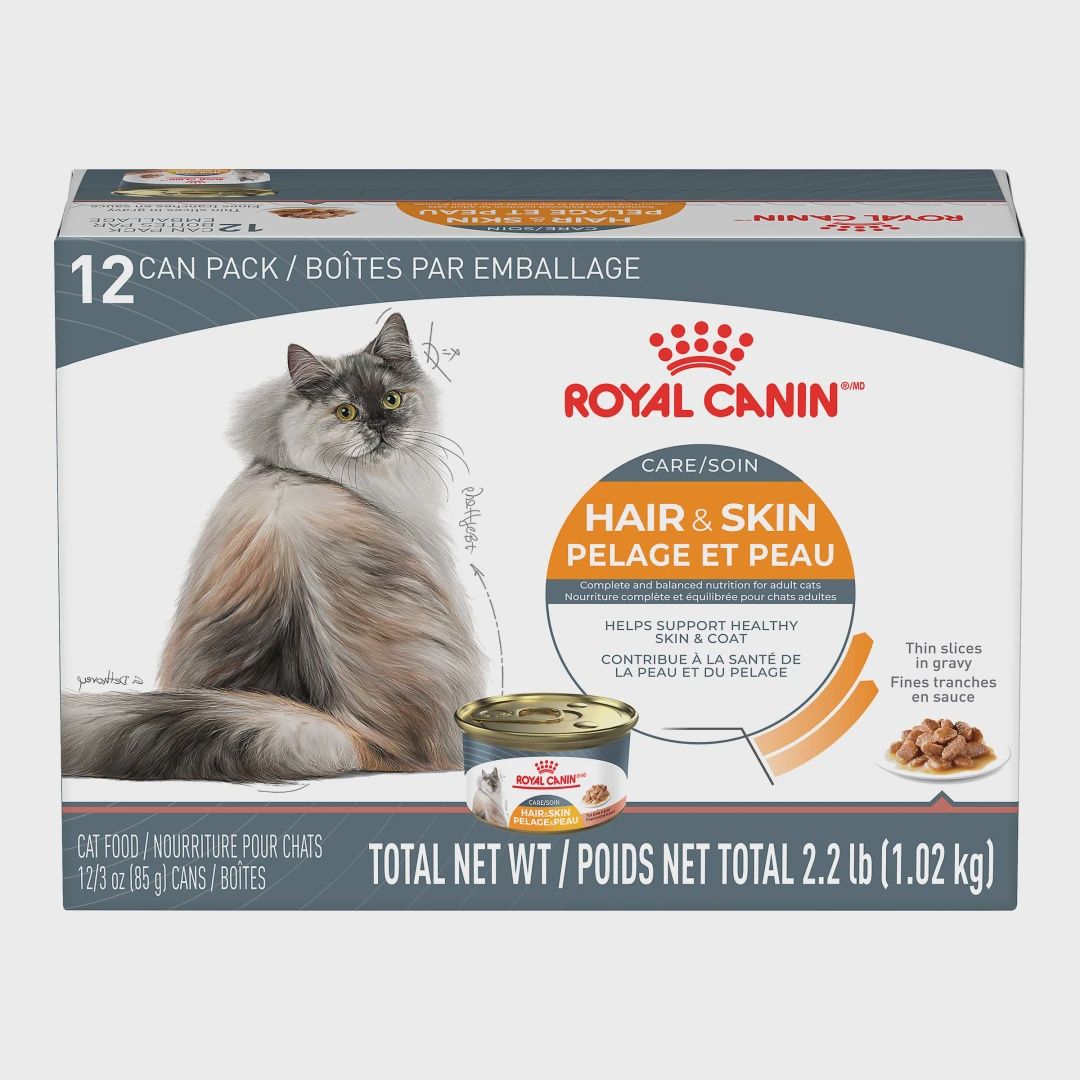 Royal Canin / Chat / SOIN PELAGE &amp; PEAU _ fines tranches en sauce – Multipack 12 x 85 g (3 oz)