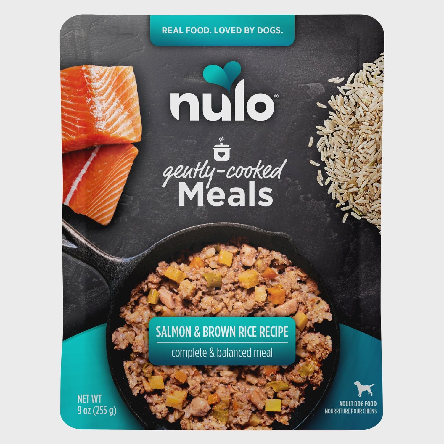 Nulo / Chien / Repas cuisinés _ saumon et riz brun _ 9 oz